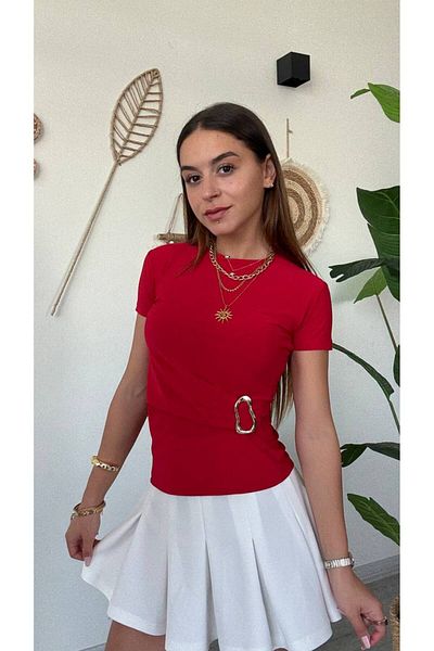 Butik Beyza Blouse with Side Accessory Detail