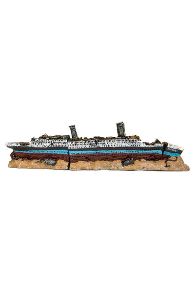 OEM Decor Acvariu Epava Titanic – Ornament Realist din Rășină, 36x8.5x5cm, Si...