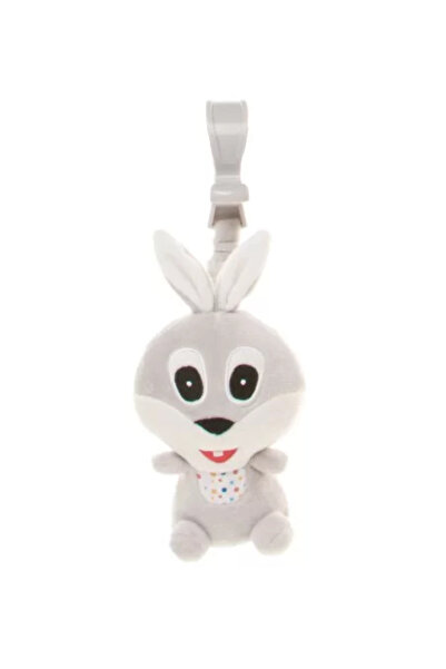 4 Baby Plush Toy for Stroller/Cot 4 Baby SQUEEZE Grey Rabbits