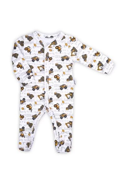 Nicol Cotton Romper 100% 'Big Trucks' Collection 2021 White Size 86