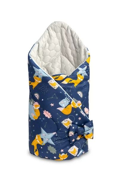 Sensillo Newborn Blanket Velvet Wrap Blue Fox 75 x 75 cm