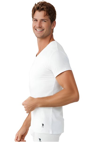 U.S. Polo Assn. Men's 100% Cotton 2 Pack Box V-Neck T-Shirt - Battal Size