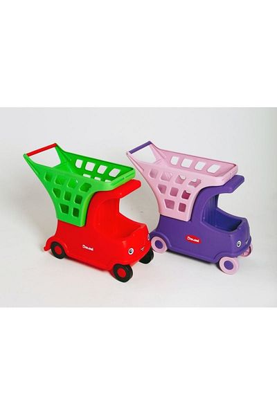 Doloni Cărucior de cumpărături pentru bebeluși, Cărucior de cumpărături pentru supermarket cu spațiu pentru păpuși, violet cu roz