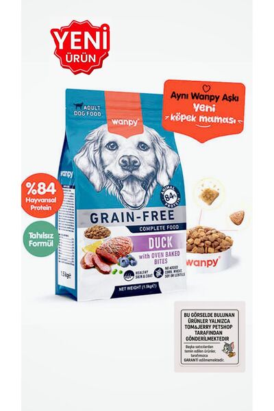Wanpy TOM&JERRYPETSHOP-Tahılsız Ördekli Yetişkin Köpek Maması 1,5 kg
