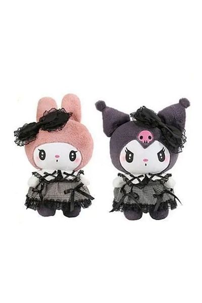 OEM Set 2 plush toys, Kuromi dolls from Hello Kitty Sanrio series, multicolor, 25 cm