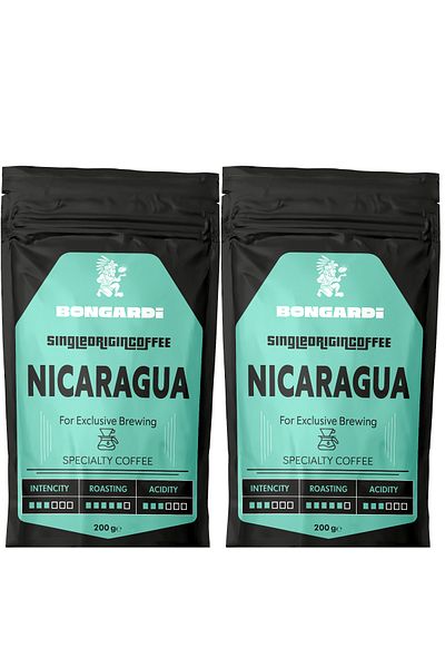 Bongardi Coffee Nicaragua Single Orjin Qualified Local Coffee Set 2X200G (Coffee or Grindable Can Be Chosen)