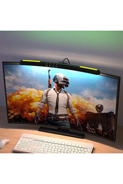 VisionHub Lampă LED pentru monitor curbat, iluminare de fundal RGB pentru gam...