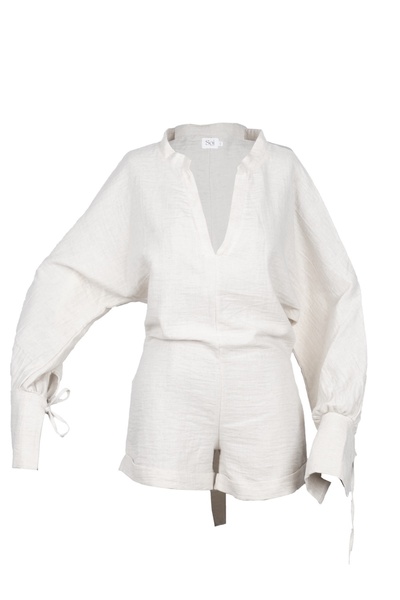 Soi Concept Bağlama Detaylı Tulum Müslin Keten