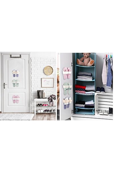 Marsilyan ieg ™   حامل نعال الحمام - رف عملي خلف الباب - حامل نعال أبيض