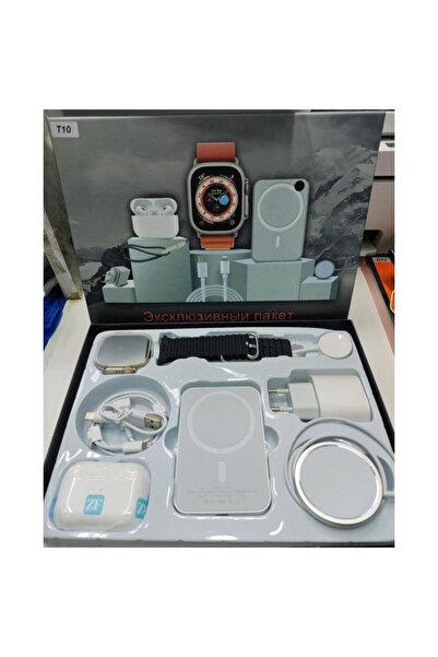 divendi-ro Modern 6 in 1 set with 49mm smartwatch, 2" display, powerbank, in-ear headphones, orange