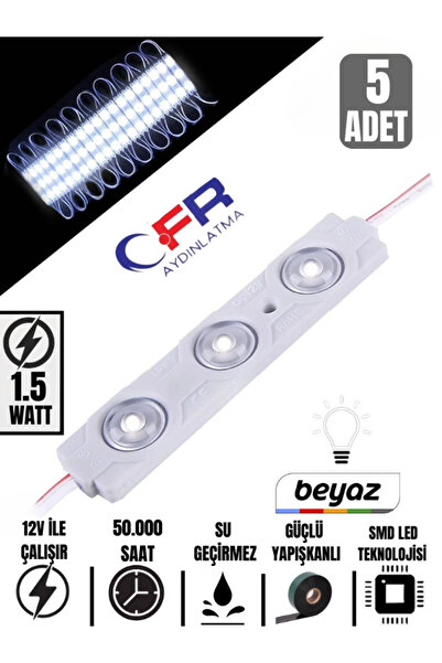 CFR 3 Ledli Parmak Led Modül 1.5w 2835 Smd Mercekli Beyaz,günışığı,mavi,kırmızı,yeşil 12v-5 Adettir