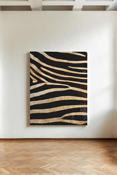 Kanvaspera Tüy Deseni Leopar, Zebra, Kaplan - Kanvas Tablo - Vahşi Doğa, Safa...