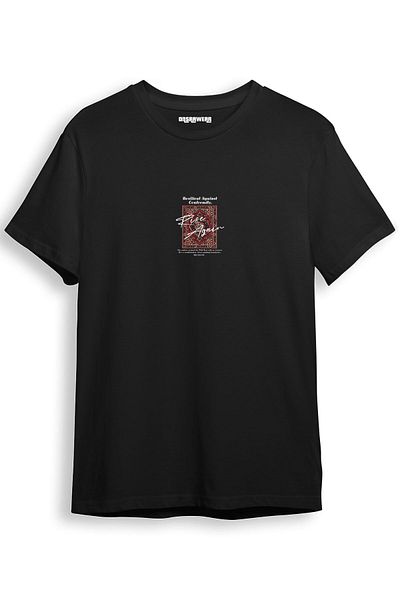 onsrawear Carpet Motif Vintage Rise Again Design Printed Front and Back Printed Unisex 100% Cotton Basic T-Shirt