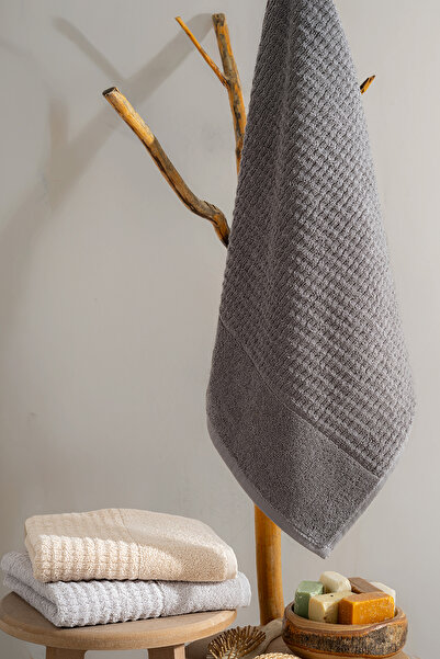 TICOTTO طقم فوط دالجا 50×90 سم 100% قطن – 3 قطع، عالية الامتصاص، فائقة النعومة، مع علاقة