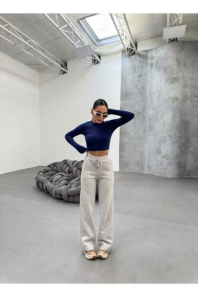 veres Sorane Gray Winter Fleece-Lined Sweatpants