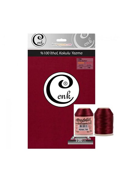 Yüsra Shop Cenk Imported Writing 1790 Vivid Burgundy 100 cm Six Spikes 20 Gr Needlework Thread with String