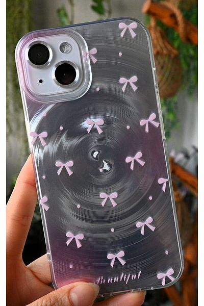 Go Aksesuar iPhone 15 - 14 - 13 Compatible Shine Pink Kurdale Color Gradient Glossy Design Silicone Case