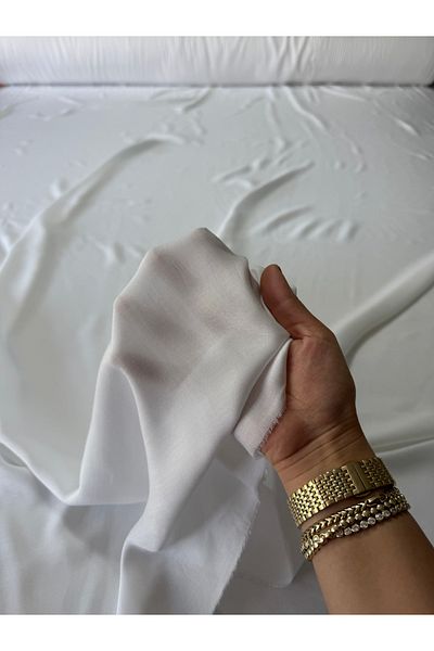 BURSA KUMAŞTAN Width 150cm Ecru 100% Organic Silk Viscose Voile Lining Fabric