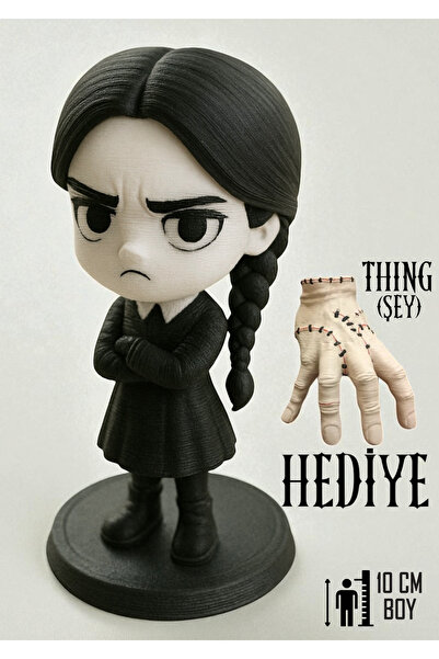 GiginGo Wednesday & Thing Figür Seti – 10cm Figür + 5cm Mini El Hediyesi