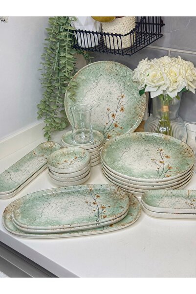 dunyazuccaciye Madle 29 Parça 6 Kişilik Porselen Kahvaltı Takımı