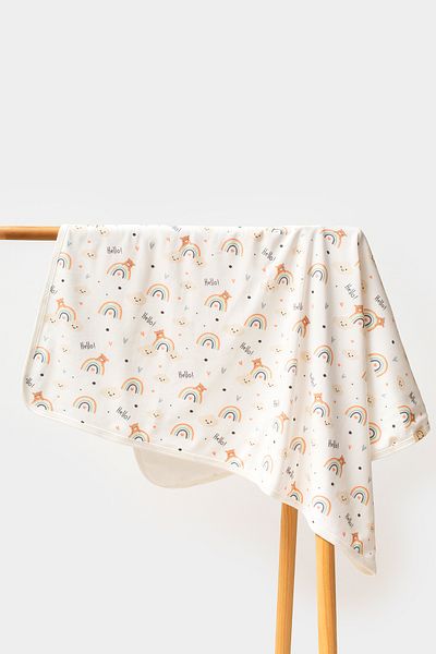MAHFEL 100% Cotton Organic Rainbow Printed Baby Kids Blanket