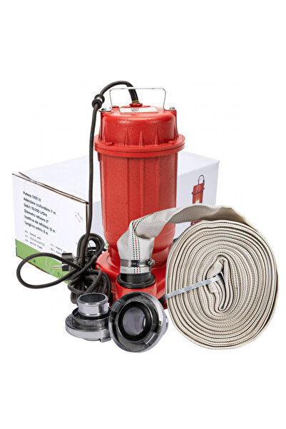 DDT Pompa apa murdara din fonta rosie WQD10 fara plutitor, 1100 W + Furtun cu cuple 2" 20 M