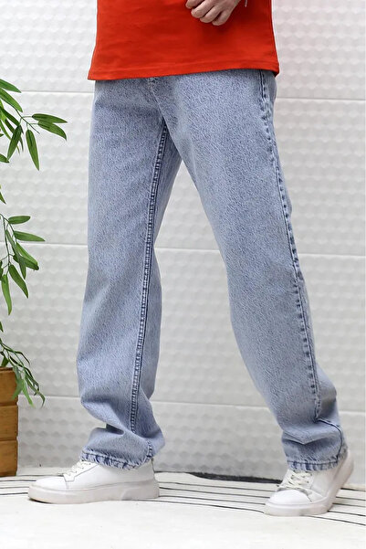 Genel Markalar Buz Mavi Erkek Baggy Jean