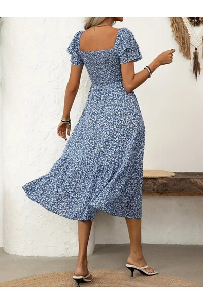 Kokosh moda Rochie midi din jerseu cu mâneci scurte pentru femei, cu model Gipe