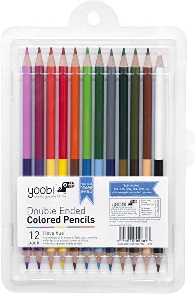 Yoobi Colored Pencils Set (12 Pack) – Double-Ended Colored Pencils for Kids &...