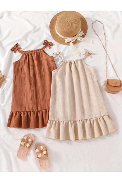 MTL Girl's Shile Diaper 2-Piece Combination Suspender Dress
