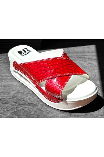 DRMOON Orthopedic sandals with straps, women, red