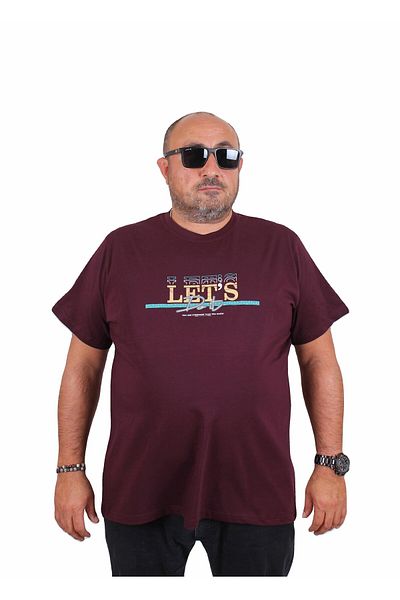 MocGrande Men's Plus Size Crew Neck T-Shirt Let's Do It 25186 Murdum