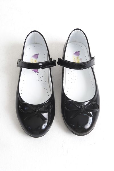 Mini Angel Black Color Girls' Ballerina Shoes with Bow Children's Ballerina Girls' Orthopedic Black Ballerina Shoes