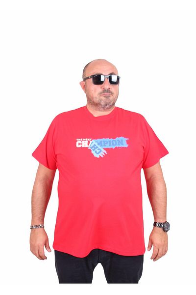 MocGrande Men's Plus Size Crew Neck T-Shirt Champion 25180 Red