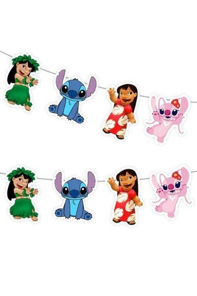 Parti Dükkanım Lilo ve Stitch Dekoratif Banner 160x17 cm