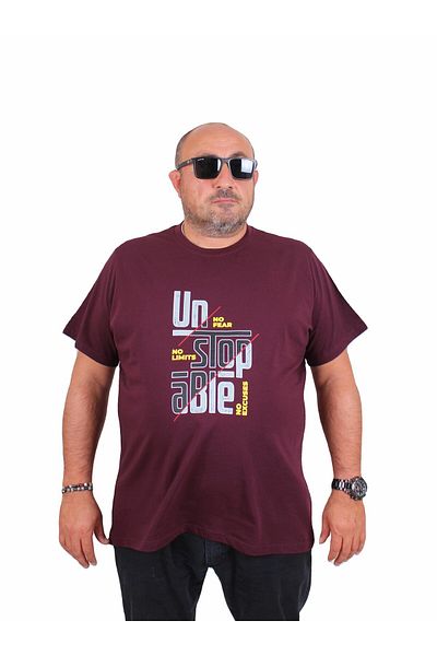 MocGrande Men's Plus Size Crew Neck T-Shirt Un Stop Able 25181 Murdum