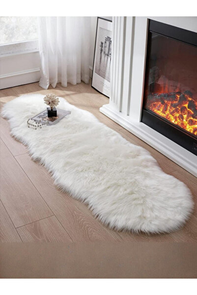 FeelHome Puffin Yumuşacık Kuzu Çift Kafa Post Kaymaz Taban Kürk Halı Makinede...