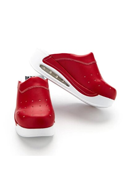 DRMOON Red Women's Airmax Orthopedic Medical Clogs