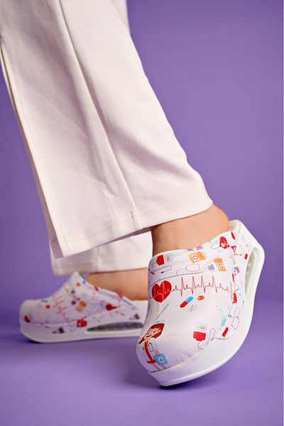 DRMOON White Women's Orthopedic Medical Clogs Airmax Alive
