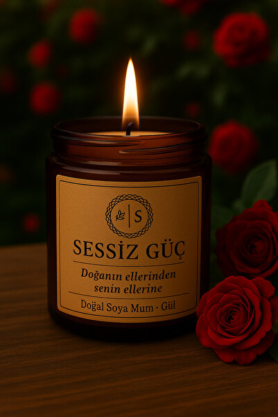 Gül esanslı Doğal soya Wax Mum