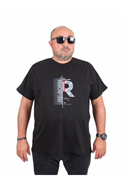 MocGrande Tricou pentru bărbați cu decolteu mare Re-Born 25185 NEGRU