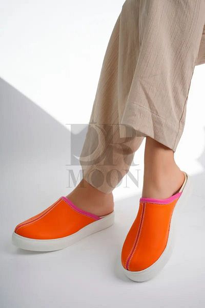 DRMOON Orthopedic Clogs, Orange, For Women - Comfort Flexi Model