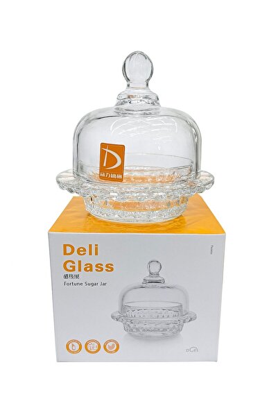 Other برطمان تقديم زجاجي بغطاء قبة – للتمر أو الحلويات –