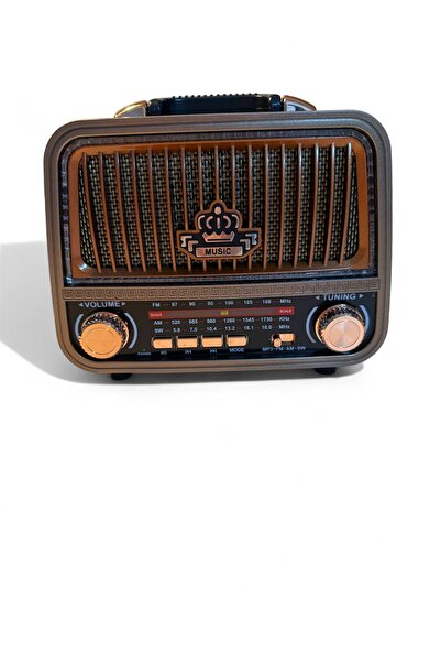 Everton RT-770 LEDLİ BLUETOOTH-USB-SD-FM-TF-AUX ŞARJLI BAKIR VE BEJ NOSTALJİ ...