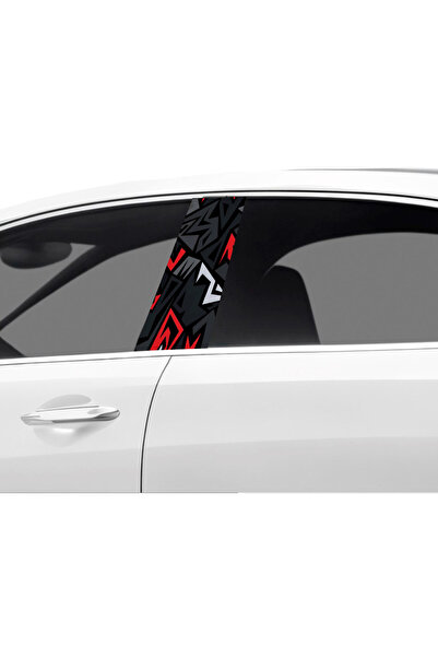 Çağlayan Reklam رقائق تغليف عمود باب السيارة باللون الأحمر (مجموعة يمين ويسار...