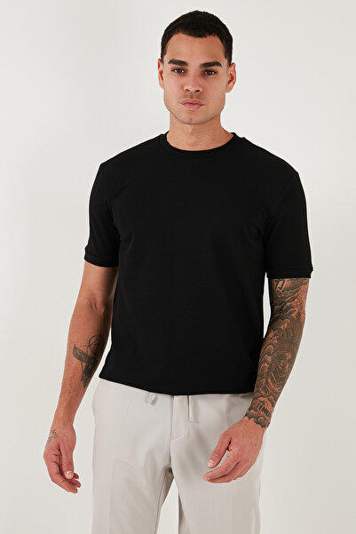 Buratti Stretch βαμβακερό μπλουζάκι με λεπτή εφαρμογή με λαιμόκοψη, ανδρικό μπλουζάκι 5902639