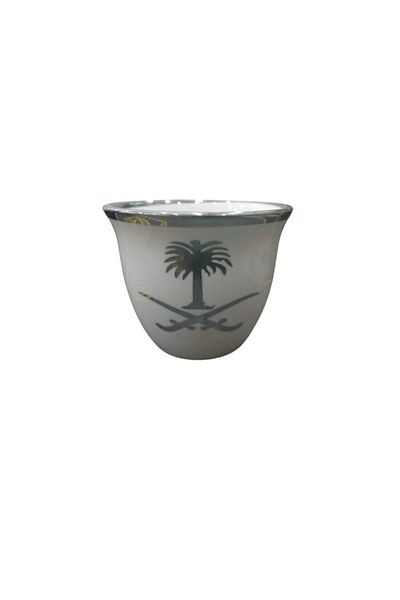Generic Seven and Palm Coffee Cup Set, 12 Pieces, Silver Color
