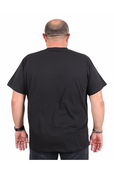 MocGrande Men's Plus Size Crew Neck T-Shirt Palm Beach 25188 Black