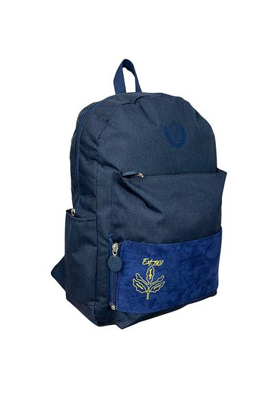 Fenerbahçe Navy Blue Parachute Backpack with Tape and Blue Suede Detail