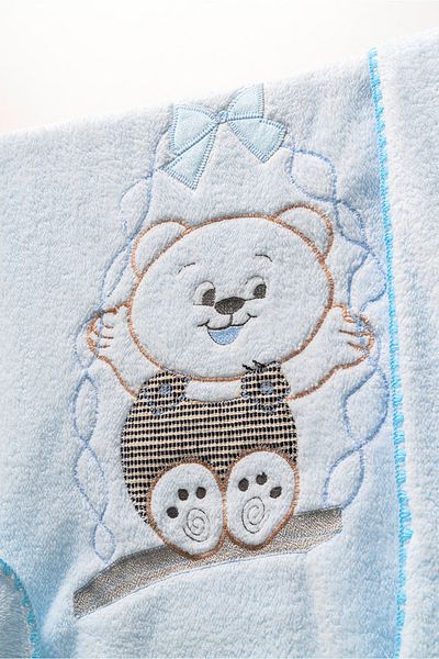 MAHFEL 100% Welsoft Thick Double Layer 1St Class Baby & Kids Blanket Blue